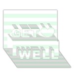 Horizontal Stripes - White and Pale Green Get Well 3D Greeting Card (7x5)