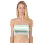 Horizontal Stripes - White and Pastel Green Bandeau Top