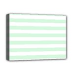 Horizontal Stripes - White and Pastel Green Deluxe Canvas 16  x 12  (Stretched)