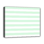 Horizontal Stripes - White and Pastel Green Deluxe Canvas 20  x 16  (Stretched)
