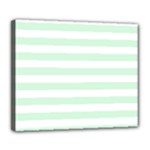 Horizontal Stripes - White and Pastel Green Deluxe Canvas 24  x 20  (Stretched)