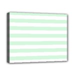 Horizontal Stripes - White and Pastel Green Canvas 10  x 8  (Stretched)