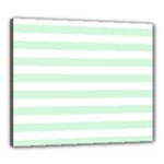 Horizontal Stripes - White and Pastel Green Canvas 24  x 20  (Stretched)