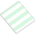 Horizontal Stripes - White and Pastel Green Small Memo Pads