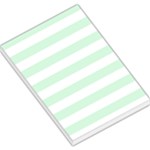 Horizontal Stripes - White and Pastel Green Large Memo Pads