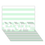 Horizontal Stripes - White and Pastel Green HOPE 3D Greeting Card (7x5)
