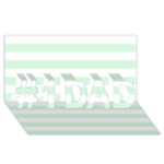 Horizontal Stripes - White and Pastel Green #1 DAD 3D Greeting Card (8x4)