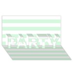 Horizontal Stripes - White and Pastel Green PARTY 3D Greeting Card (8x4)