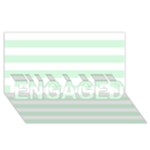 Horizontal Stripes - White and Pastel Green ENGAGED 3D Greeting Card (8x4)