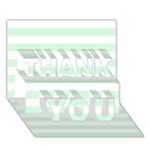 Horizontal Stripes - White and Pastel Green THANK YOU 3D Greeting Card (7x5)