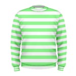 Horizontal Stripes - White and Light Green Men s Sweatshirt