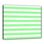 Horizontal Stripes - White and Light Green Canvas 24  x 20  (Stretched)