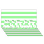 Horizontal Stripes - White and Light Green #1 DAD 3D Greeting Card (8x4)