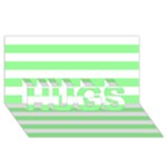 Horizontal Stripes - White and Light Green HUGS 3D Greeting Card (8x4)