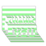Horizontal Stripes - White and Light Green THANK YOU 3D Greeting Card (7x5)