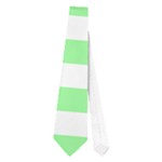 Horizontal Stripes - White and Light Green Necktie (One Side)