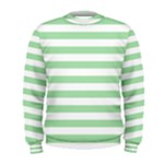 Horizontal Stripes - White and Celadon Green Men s Sweatshirt