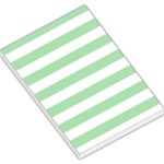 Horizontal Stripes - White and Celadon Green Large Memo Pads