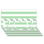 Horizontal Stripes - White and Celadon Green MOM 3D Greeting Card (8x4)
