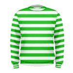 Horizontal Stripes - White and Lime Green Men s Sweatshirt