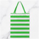 Horizontal Stripes - White and Lime Green Classic Tote Bag