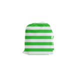 Horizontal Stripes - White and Lime Green Drawstring Pouch (XS)