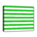 Horizontal Stripes - White and Lime Green Deluxe Canvas 20  x 16  (Stretched)