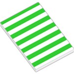 Horizontal Stripes - White and Lime Green Large Memo Pads
