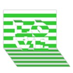 Horizontal Stripes - White and Lime Green LOVE 3D Greeting Card (7x5)
