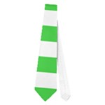 Horizontal Stripes - White and Lime Green Necktie (One Side)