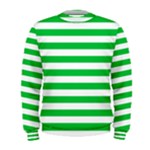 Horizontal Stripes - White and Dark Pastel Green Men s Sweatshirt