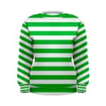 Horizontal Stripes - White and Dark Pastel Green Women s Sweatshirt
