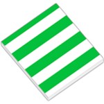 Horizontal Stripes - White and Dark Pastel Green Small Memo Pads