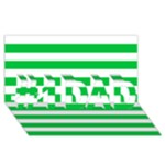 Horizontal Stripes - White and Dark Pastel Green #1 DAD 3D Greeting Card (8x4)