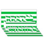 Horizontal Stripes - White and Dark Pastel Green Best Wish 3D Greeting Card (8x4)