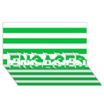 Horizontal Stripes - White and Dark Pastel Green ENGAGED 3D Greeting Card (8x4)