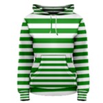 Horizontal Stripes - White and Green Women s Pullover Hoodie