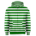 Horizontal Stripes - White and Green Men s Zipper Hoodie