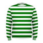Horizontal Stripes - White and Green Men s Sweatshirt