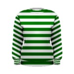 Horizontal Stripes - White and Green Women s Sweatshirt