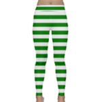 Horizontal Stripes - White and Green Yoga Leggings