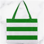 Horizontal Stripes - White and Green Mini Tote Bag