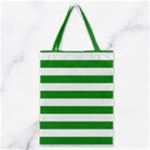Horizontal Stripes - White and Green Classic Tote Bag