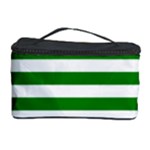 Horizontal Stripes - White and Green Cosmetic Storage Case