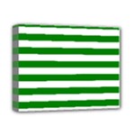 Horizontal Stripes - White and Green Deluxe Canvas 14  x 11  (Stretched)