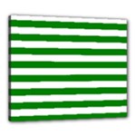 Horizontal Stripes - White and Green Canvas 24  x 20  (Stretched)