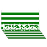 Horizontal Stripes - White and Green ENGAGED 3D Greeting Card (8x4)