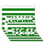 Horizontal Stripes - White and Green THANK YOU 3D Greeting Card (7x5)