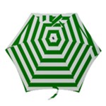 Horizontal Stripes - White and Green Mini Umbrella
