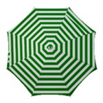 Horizontal Stripes - White and Green Golf Umbrella